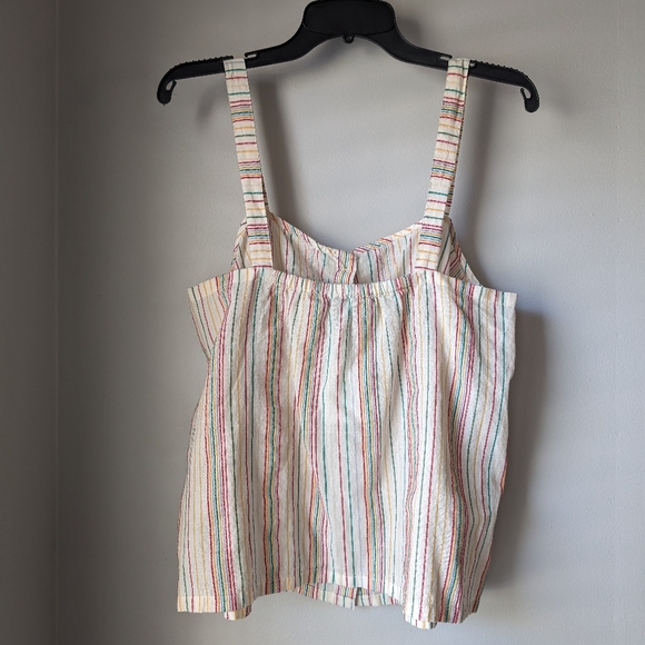 Madwell Button-Front Cami Tank in Textural Rainbow Stripe medium - Picture 7 of 10